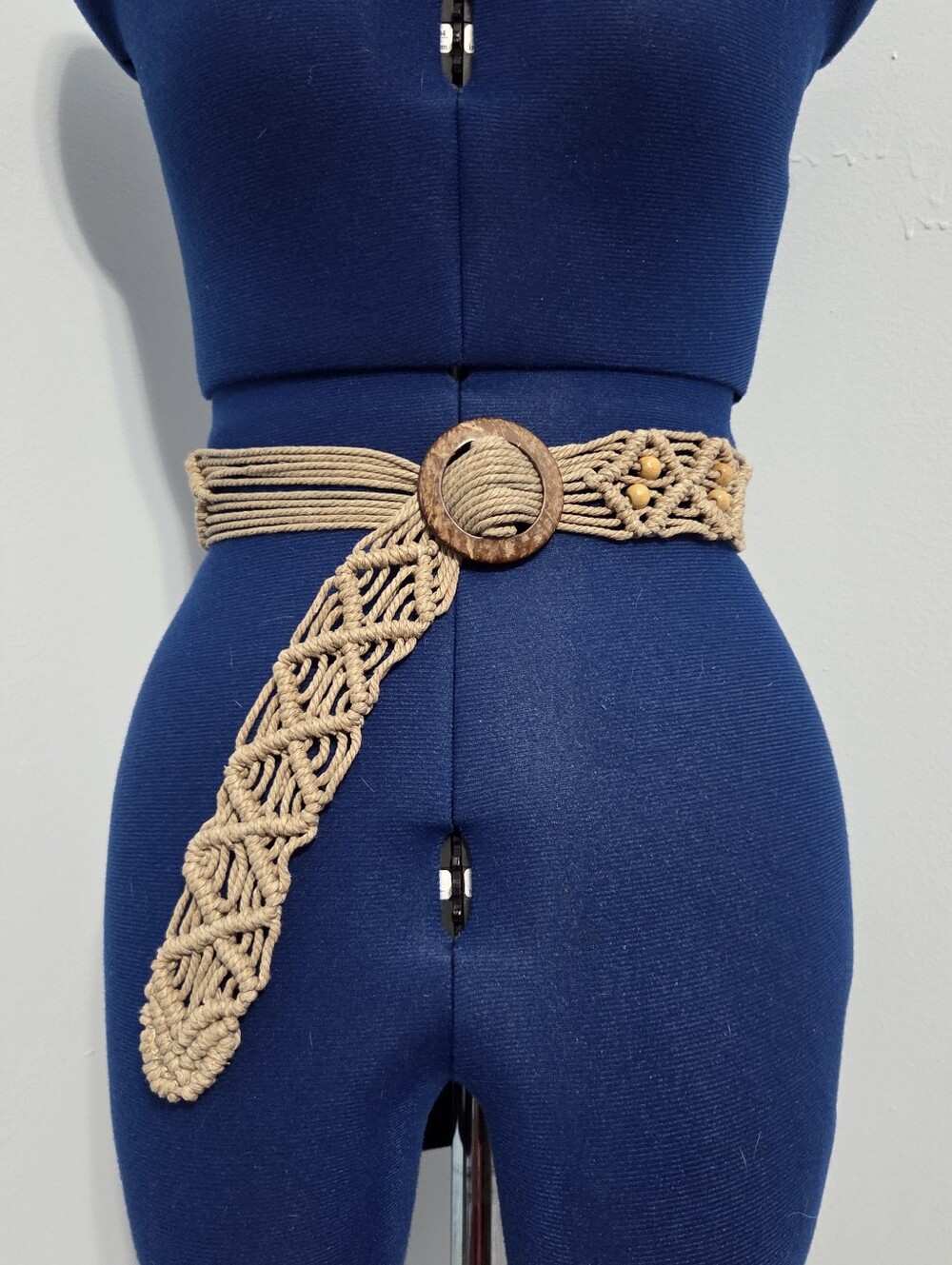 Beaded Macrame Rope Belt One Size